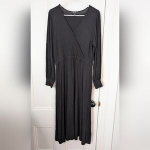 Black Faux Wrap Dress